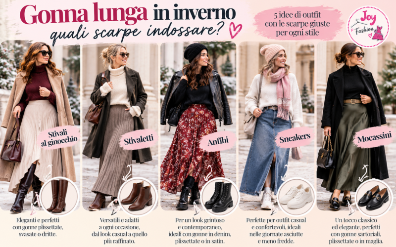 Guida alla gonna lunga in inverno che scarpe indossare con la gonna lunga